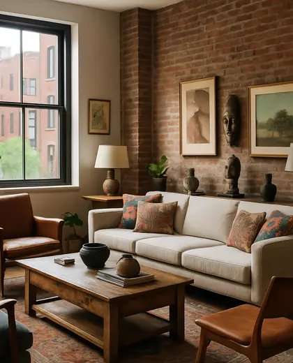eclectic house — living room (urban)