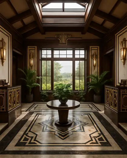 art deco house — atrium (rural)