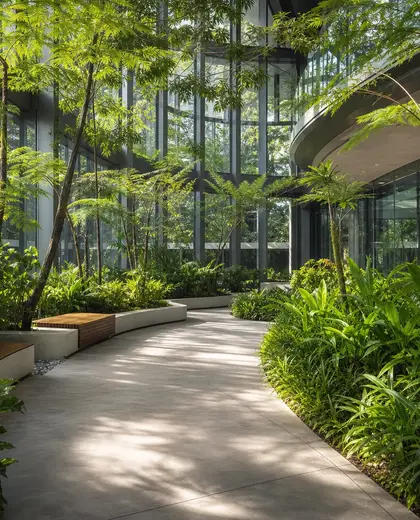 contemporary public space — winter garden (tropical)