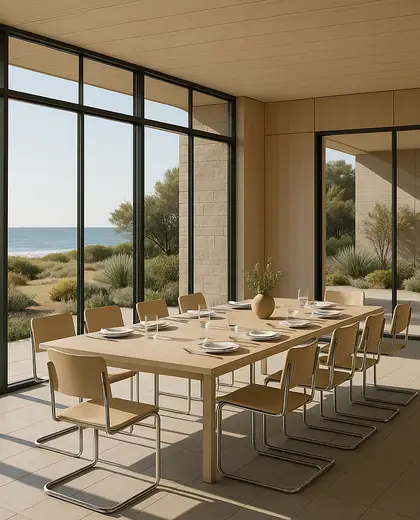 bauhaus yard — formal dining room (coastal)