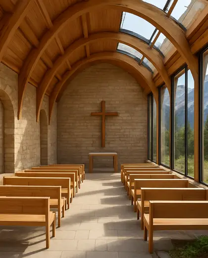 sustainable church — atrium (alpine)