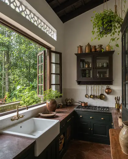 colonial garden — small kitchen (forest)