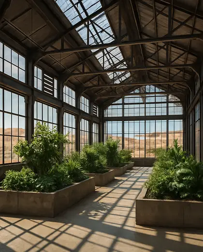 industrial greenhouse — main hall (desert)