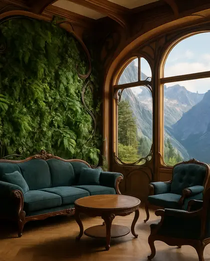 art nouveau vertical garden — family room (mountain)