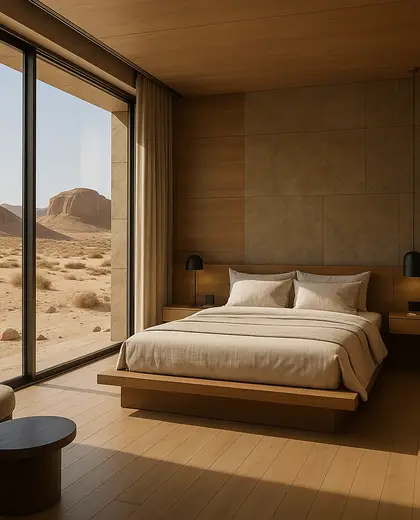 contemporary hotel — bedroom (desert)