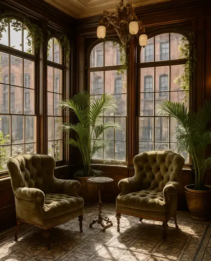 vintage salon — sunroom (urban)