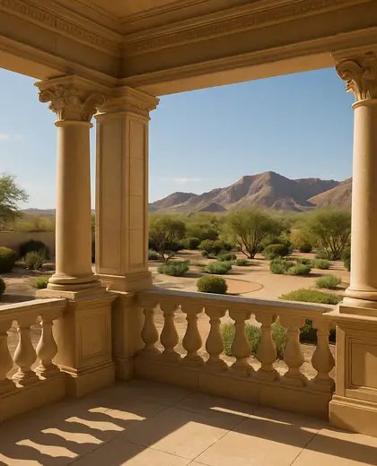 neoclassical yard — balcony (desert)