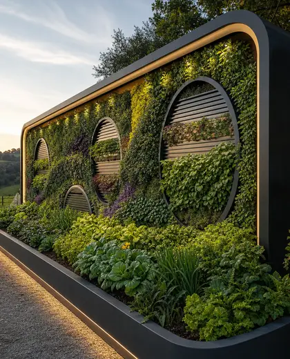 futuristic vertical garden — raised garden bed (rural)