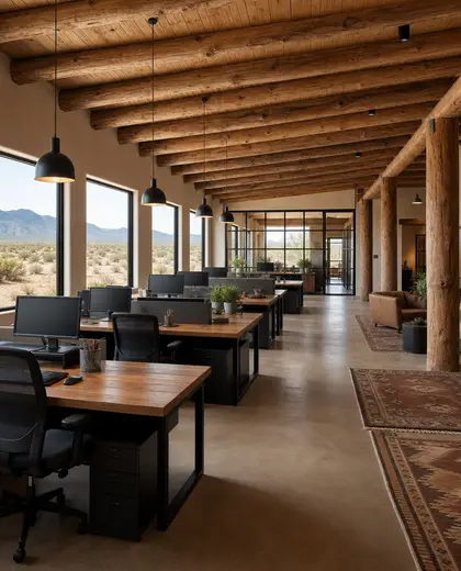 southwestern building — open office (rural)