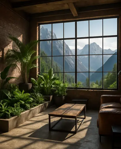 industrial indoor garden — family room (mountain)