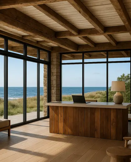contemporary farmhouse — reception (ocean)
