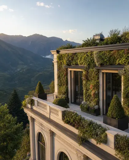 neoclassical vertical garden — roof (mountain)