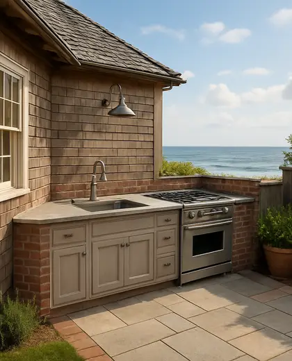 vintage backyard — kitchen (coastal)