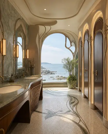 art nouveau office space — rest room (coastal)