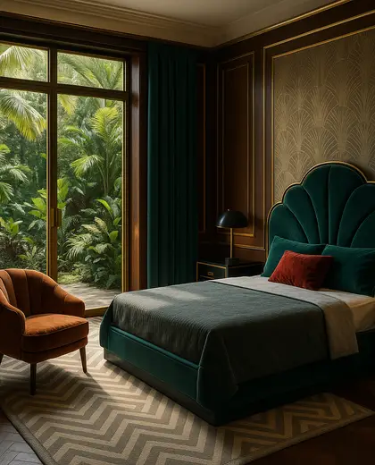 art deco yard — youth bedroom (tropical)