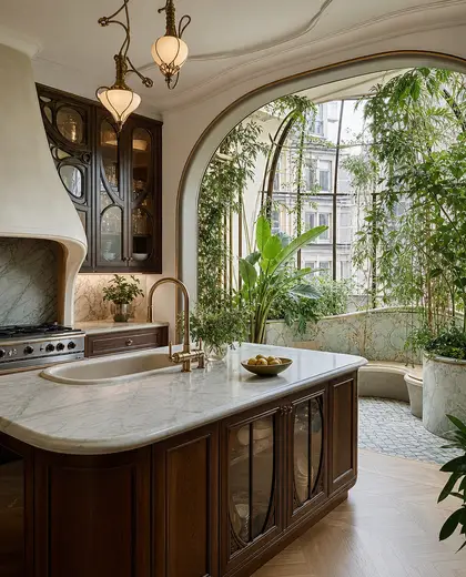 art nouveau indoor garden — kitchen (urban)