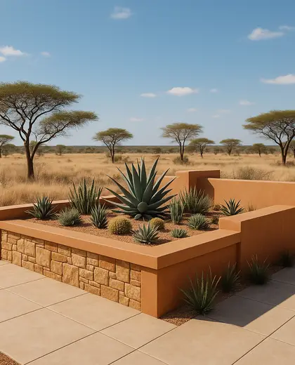 southwestern public space — raised garden bed (savanna)
