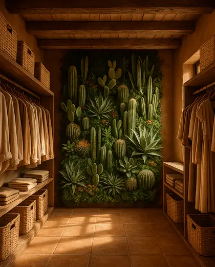 rustic vertical garden — walk in closet (desert)