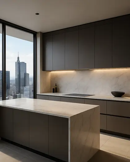 modern penthouse — kitchen (urban)