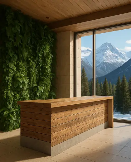 sustainable vertical garden — reception (alpine)
