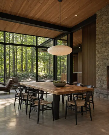 contemporary salon — informal dining room (forest)
