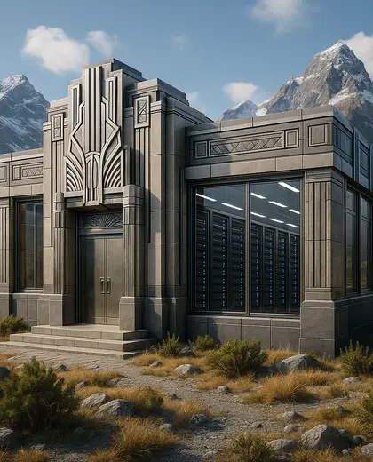 art deco yard — server room (alpine)