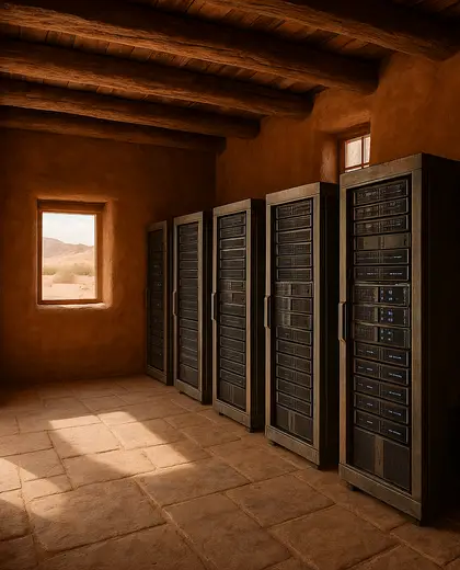 rustic hotel — server room (desert)