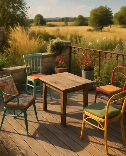 eclectic yard — terrace (rural)