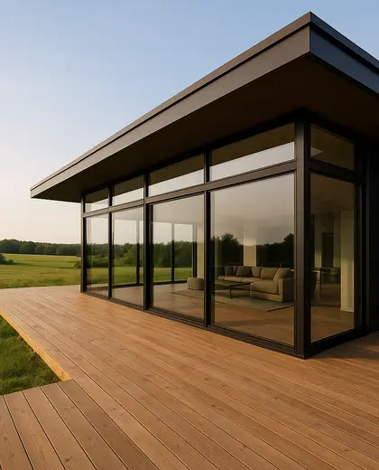 modern house — deck (rural)