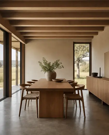 minimalist house — dining room (rural)