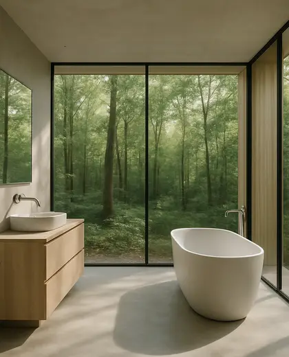 minimalist store — bathroom (forest)