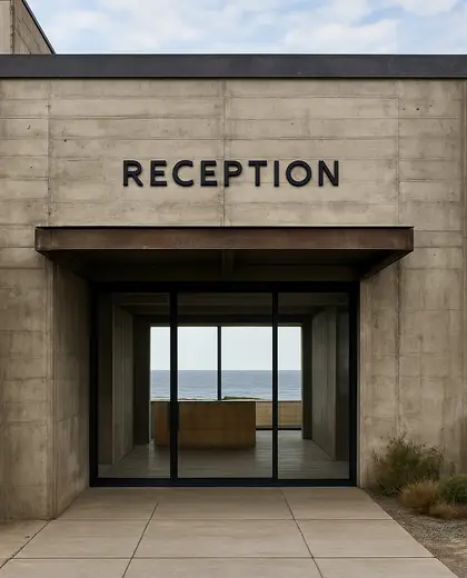 industrial facade — reception (coastal)