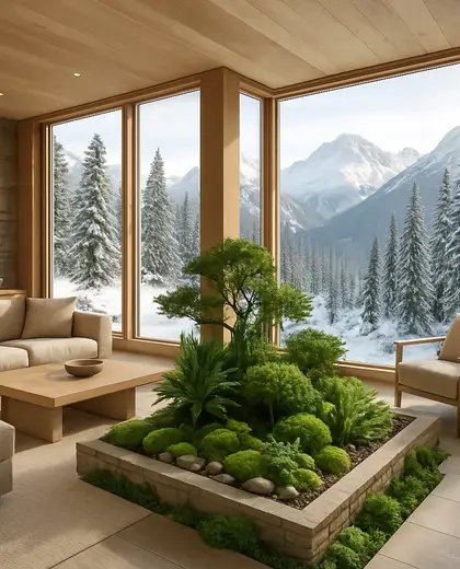modern indoor garden — living room (alpine)