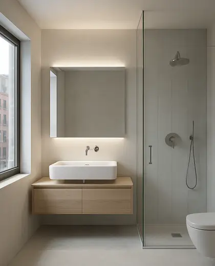 minimalist house — bathroom (urban)