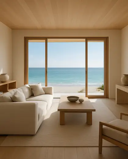 minimalist home — living room (beach)