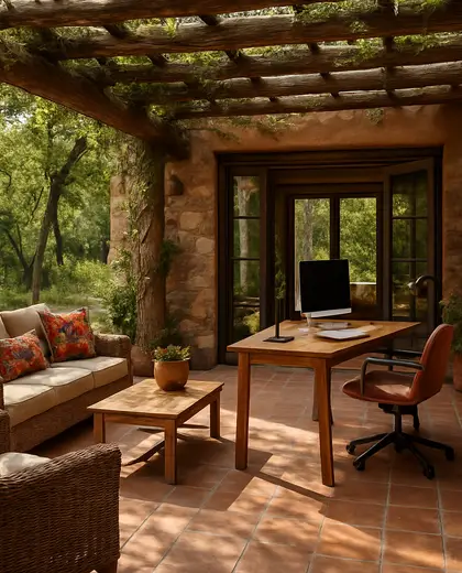 southwestern backyard — open office (forest)