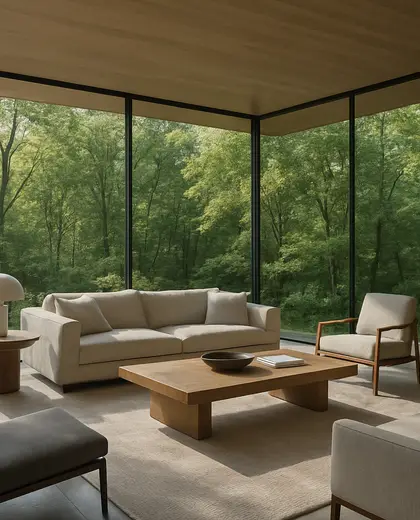 contemporary home — living room (forest)