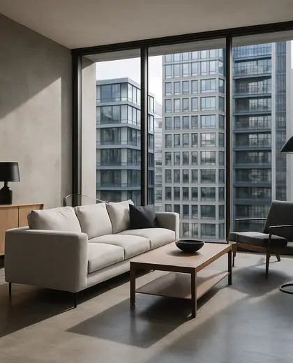 modern home — living room (urban)
