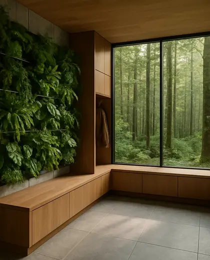 modern vertical garden — mud room (forest)