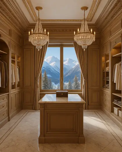 neoclassical hotel — walk in closet (alpine)