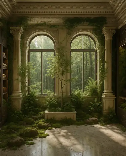 neoclassical indoor garden — walk in closet (forest)