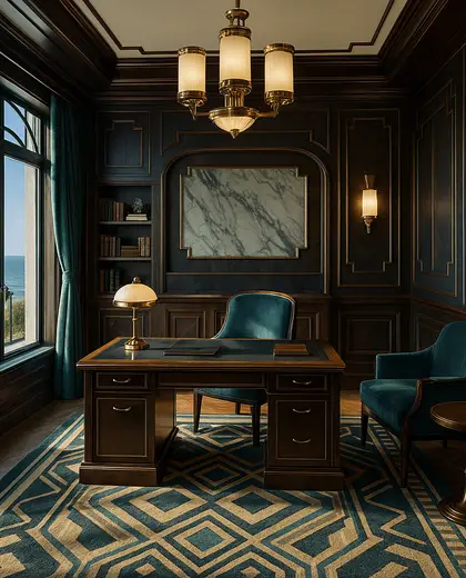 art deco home — study (coastal)