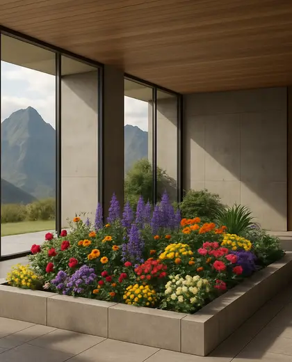 modern indoor garden — flower bed (mountain)