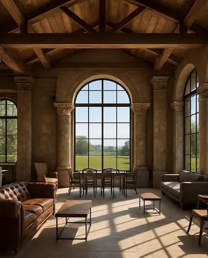 eclectic public space — main hall (rural)