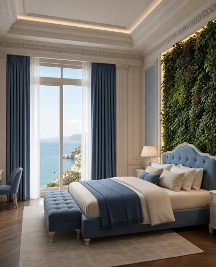 neoclassical vertical garden — youth bedroom (coastal)