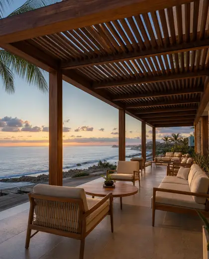 mid-century modern hotel — pergola (ocean)