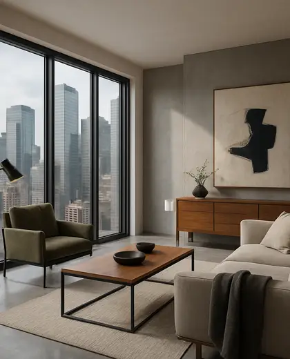 modern apartment — living room (urban)