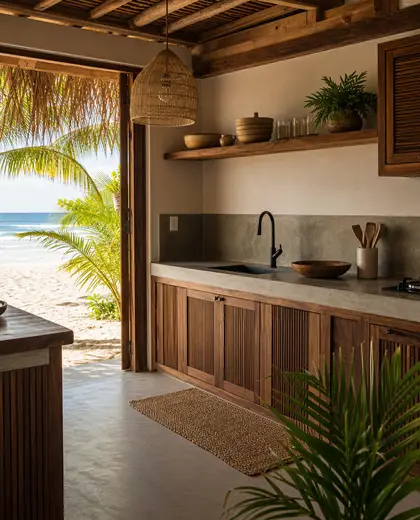 tropical public space — small kitchen (beach)