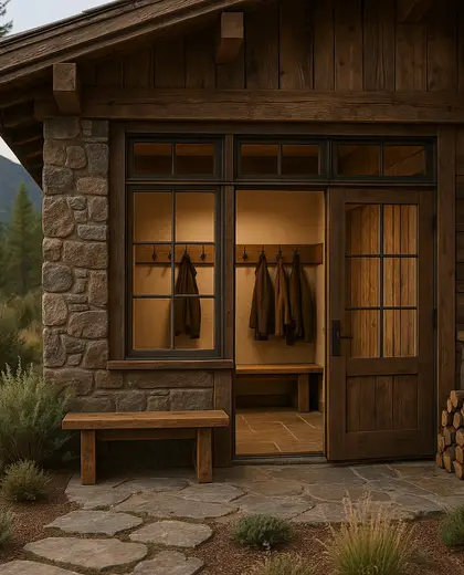 rustic yard — mud room (mountain)