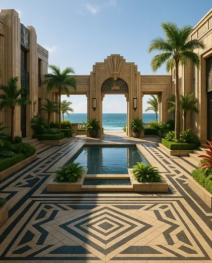 art deco yard — atrium (ocean)
